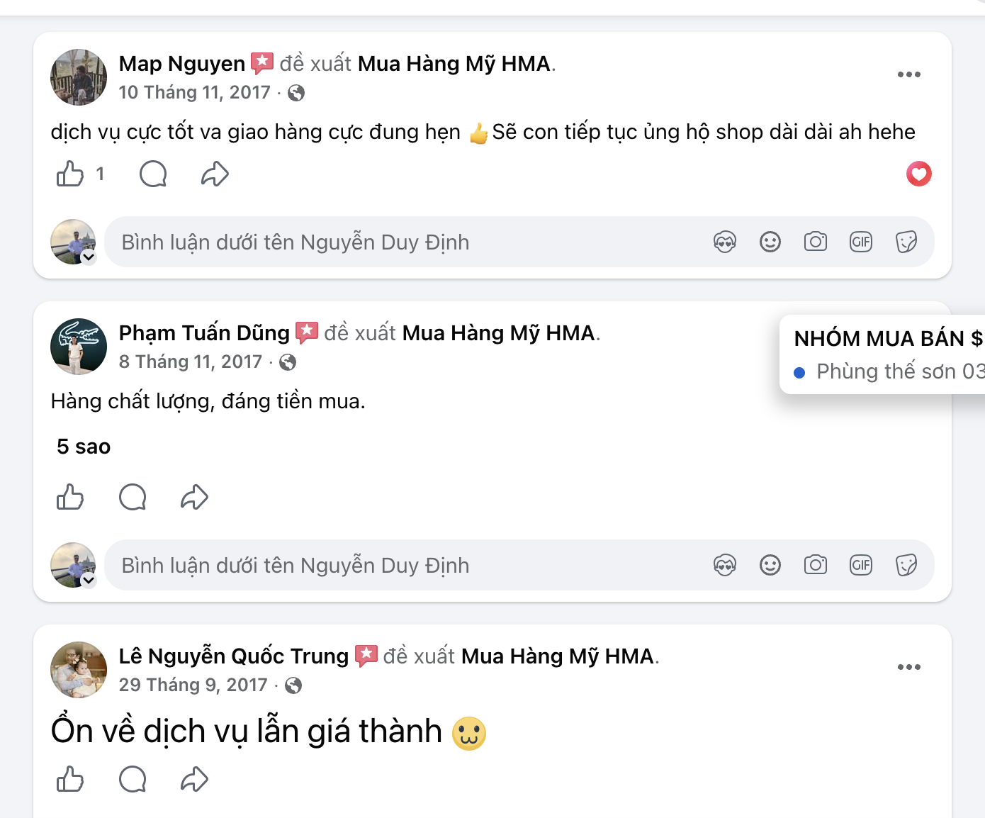 Đánh giá về giao hàng đúng hẹn và giá dịch vụ HMA